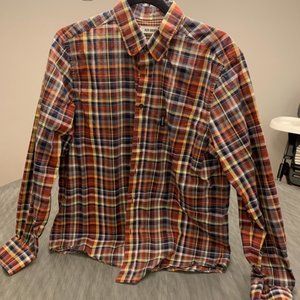 BEN SHERMAN PLAID SHIRT SIZE XL FITS LIKE A LARGE